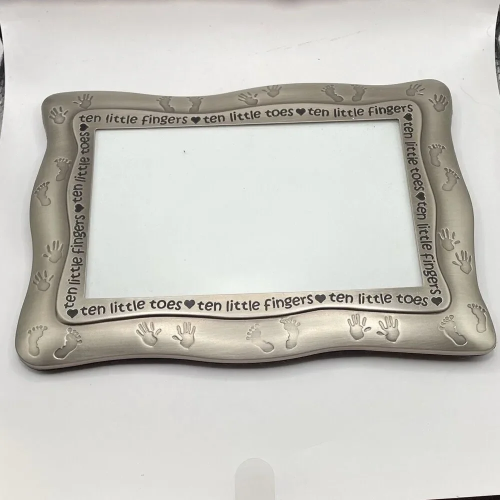 MALDEN INTERNATIONAL Pewter Ten Little Fingers Toes Photo Frame Baby  4 x 6